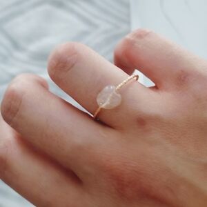 Rough Amethyst Rose Quartz Crystal Rings